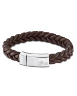 Lotus Style Herren Lederarmband braun geflochten LS2095-2/1