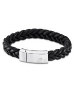 Lotus Style Herren Lederarmband schwarz geflochten LS2095-2/2
