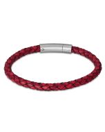 Lotus Style Herren Lederarmband rot geflochten LS2141-2/2