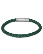 Lotus Style Herren Lederarmband grün geflochten LS2141-2/6