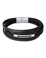 Lotus Style Lederarmband schwarz mehrreihig Herren Armband LS2145-2/3