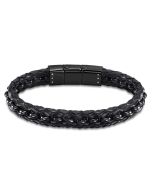 Lotus Style Herren Leder Armband Edelstahl schwarz LS2205-2/1