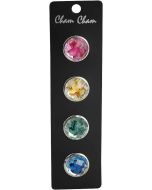 Cham Cham Druckknöpfe Metall-Kunstoff  4 Stück Blume bunt für Lederarmband