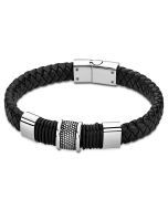 Lotus Style Herren Leder Armband LS1380-2/1 braun Zopfmuster geflochten