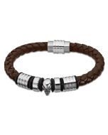 Lotus Style Herren Leder Armband LS1380-2/1 braun Zopfmuster geflochten