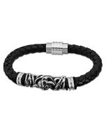 Lotus Style Herren Leder Armband LS1380-2/1 braun Zopfmuster geflochten