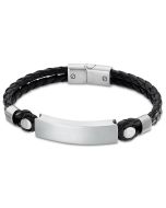 Lotus Style Herren Leder Armband LS1380-2/1 braun Zopfmuster geflochten