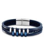 Lotus Style Urban Lederarmband blau dreireihig Armband LS1838-2/2