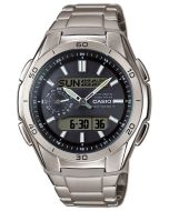 Casio Herren Funkuhr WVA-M650TD-1AER Solar Armbanduhr Titanband