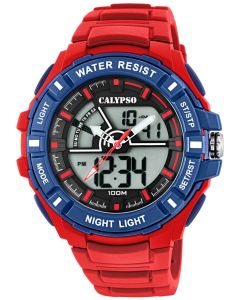 Calypso by Festina Unisex Uhr K5579/5 rotbraun digital analog Armbanduhr