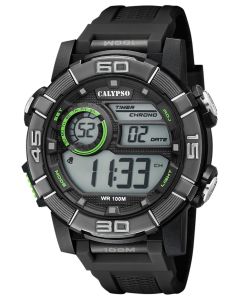 Calypso Digital Herrenuhr Armbanduhr schwarz K5818/4