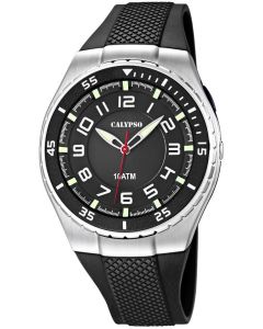 Calypso by Festina Armbanduhr K6063/4 Herren Uhr schwarz silber