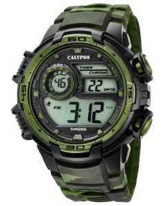 Calypso Armbanduhr Digital Herrenuhr K5681/6 Carbon Look grün