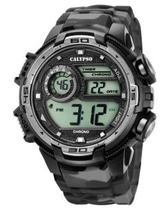 Calypso Armbanduhr Digital Herrenuhr K5681/6 Carbon Look grün