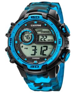 Calypso Armbanduhr Digital Herrenuhr K5681/6 Carbon Look grün