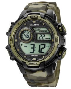 Calypso Armbanduhr Digital Herrenuhr K5681/6 Carbon Look grün