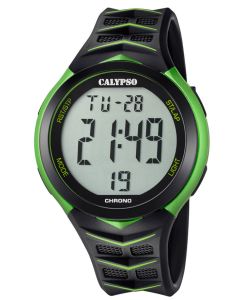 Calypso Armbanduhr Digital Herrenuhr K5681/6 Carbon Look grün