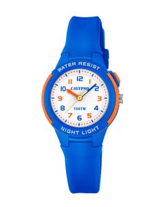Kinderuhr Calypso Uhr blau gelb K5686/4 Kids Armbanduhr