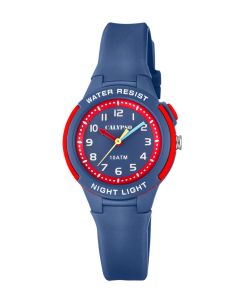 Kinderuhr Calypso Uhr blau gelb K5686/4 Kids Armbanduhr