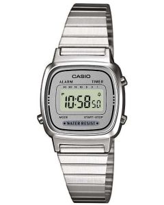 Casio Retro Damen Uhr LA670WEA-7EF Digitaluhr silber grau