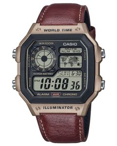 Casio Uhr AE-1200WHL-5AVEF &nbsp;Digital Uhr Lederarmband braun