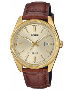Casio Uhr MTP-1302PGL-9AVEF Herrenuhr Lederarmband braun