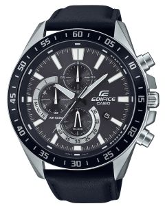 Casio Herrenuhr Edifice Armbanduhr EFV-620L-1AVUEF Lederarmband