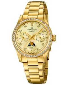 Candino Damen Uhr Armbanduhr goldenC4689/2 Mondphaseanzeige