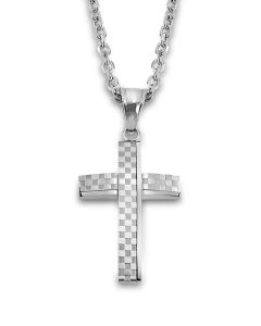 Kreuz Halskette Lotus Style LS1686-1/2 Lederkette Men in Black
