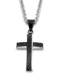Kreuz Halskette Lotus Style LS1686-1/2 Lederkette Men in Black
