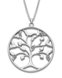 Damen Halskette Lotus Style LS1675-1/1 Edelstahl Kreuz Anhänger silbern Strass