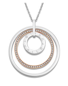Damen Halskette Lotus Style LS1675-1/1 Edelstahl Kreuz Anhänger silbern Strass