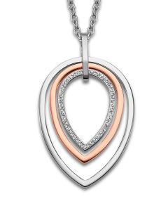 Damen Halskette LS2112-1/2 Strass Anhänger Bicolor Lotus Style Halsschmuck