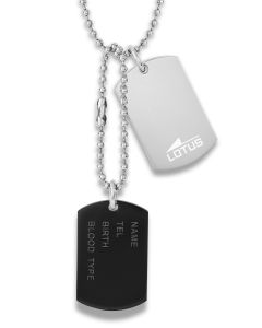 Lotus Style Herren Halskette zweifarbig Dog Tag LS2139-1/2 Anhänger