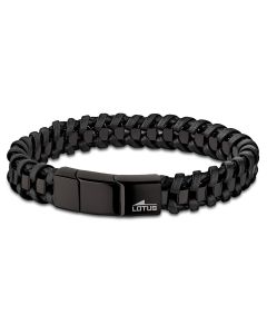 Lotus Style Herren Leder Armband LS1380-2/1 braun Zopfmuster geflochten