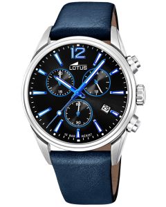 Lotus Herren Armbanduhr Lederband schwarz Chronograph 18691/6
