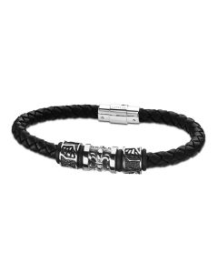 Lotus Style Herren Leder Armband LS1380-2/1 braun Zopfmuster geflochten