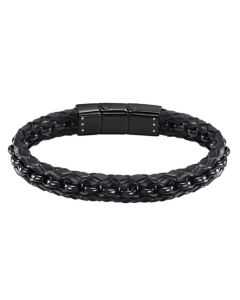 Lotus Style Herren Leder Armband Edelstahl schwarz LS2205-2/1