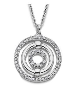 Damen Halskette Lotus Style LS1675-1/1 Edelstahl Kreuz Anhänger silbern Strass