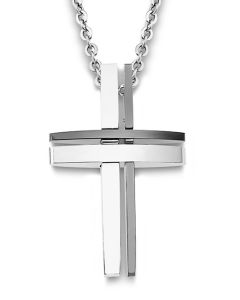 Kreuz Halskette Lotus Style LS1686-1/2 Lederkette Men in Black