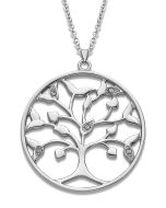 Damen Halskette Lotus Style LS1675-1/1 Edelstahl Kreuz Anhänger silbern Strass