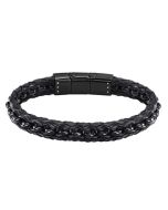 Lotus Style Herren Leder Armband Edelstahl schwarz LS2205-2/1