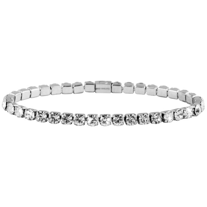 Edelstahlarmband Damen Armband Akzent Crystalbesatz 17 cm