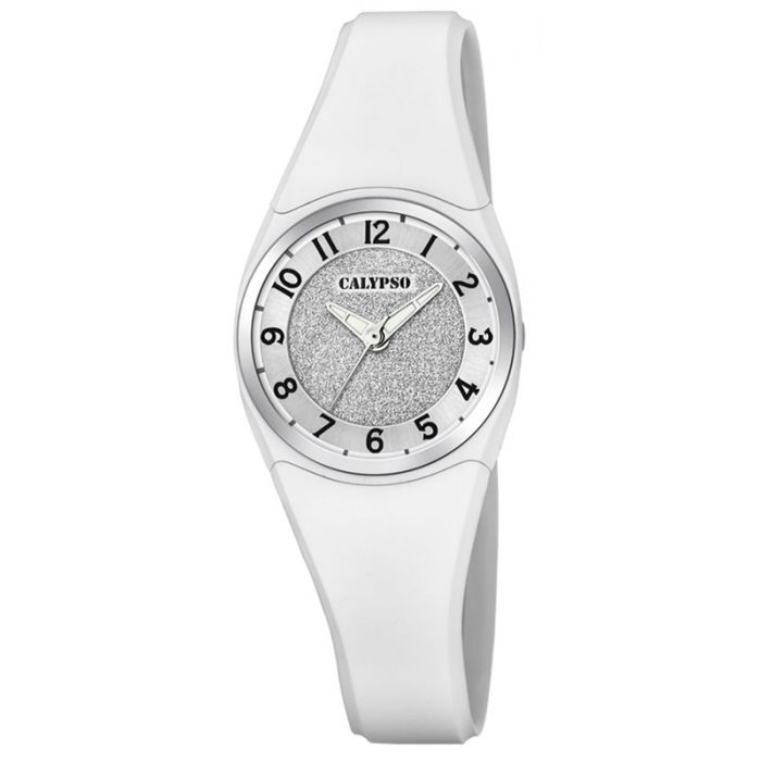 Armbanduhr K5752/1 Mädchen-Uhr Calypso weiß