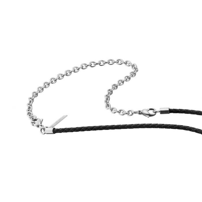 Police Halskette Kreuz Kette PJ26037PLE.03 Lederband schwarz