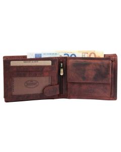 Echt Leder Herren Geldbörse Portemonnaie braun 3000119-003 offen