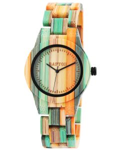 Raptor Herrenuhr Holz-Armbanduhr olivgrün Holzuhr