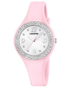 Damenuhr Calypso by Festina Damen Uhr K5575/1 weiß silber Strass Armbanduhr