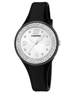 Damenuhr Calypso by Festina Damen Uhr K5575/1 weiß silber Strass Armbanduhr