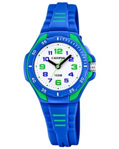 Kinderuhr Calypso Uhr blau gelb K5686/4 Kids Armbanduhr